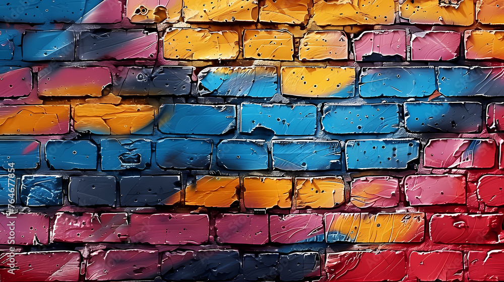 Fototapeta premium Abstract graffiti painting on concrete wall