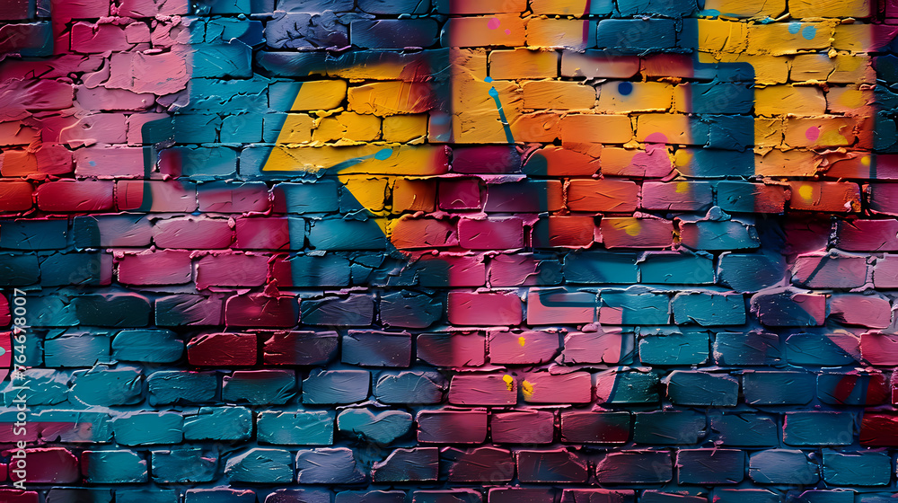 Abstract graffiti painting on concrete wall Abstract graffiti painting on concrete wall