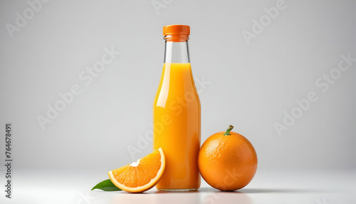 bottle of orange juice isolated on a white background