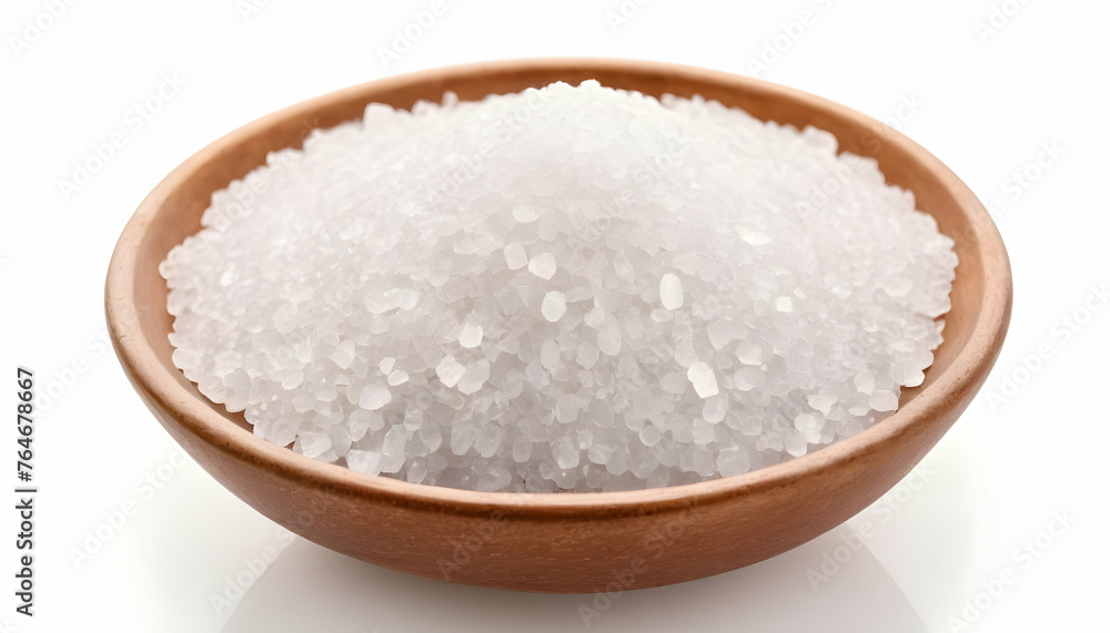bowl of coarse grained salt isolated on white background bowl of coarse grained salt isolated on white background