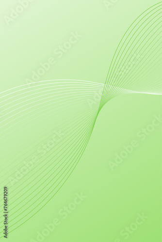 Abstract background with waves for banner. Standart poster size. Vector background with lines. Element for design. Green and white gradient. Brochure, booklet. Eco, nature, vegan 