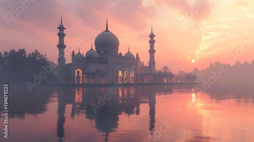 mosque in sunset