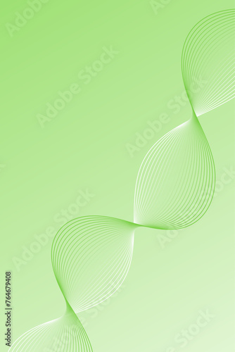 Abstract background with waves for banner. Standart poster size. Vector background with lines. Element for design. Green and white gradient. Brochure, booklet. Eco, nature, vegan 