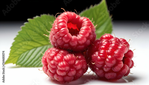 Photo ripe raspberry on white background