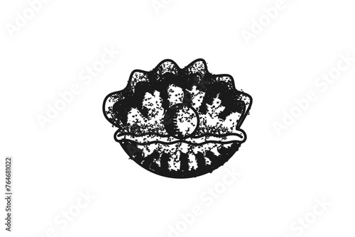hand drawn Shellfish, oysters seafood logo design inspiration Isolated On white Backgrounds
