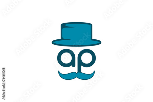 gentlemen, father with hat logo design inspiration Isolated On white Backgrounds