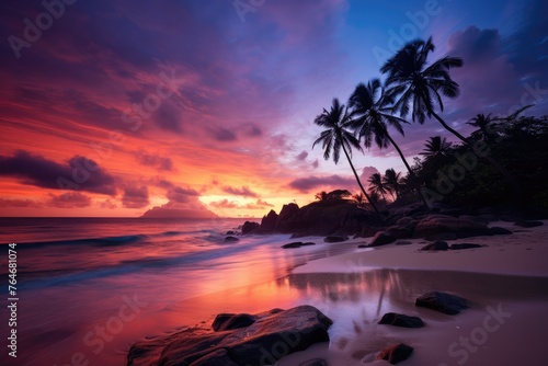 Sunset at a tropical island
