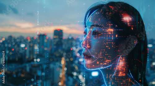 A futuristic AI creating its own vision of the future