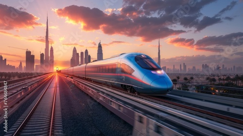A high-speed rail system connecting cities