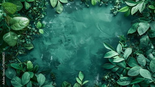 Green composition Frame 3D background Generative AI