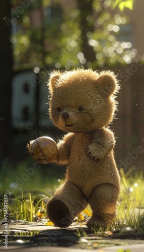 teddy bear on the bench