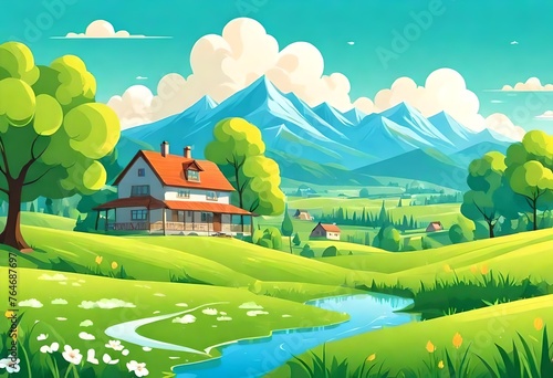 landscape with houses