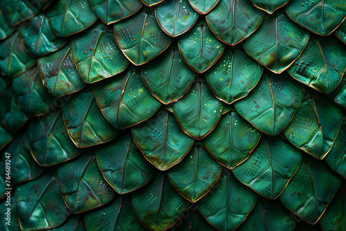 Snake skin background, pattern with green reptile skin