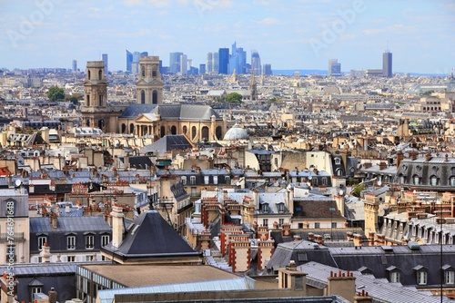 Paris city skyline with 6th Arrondissement photo