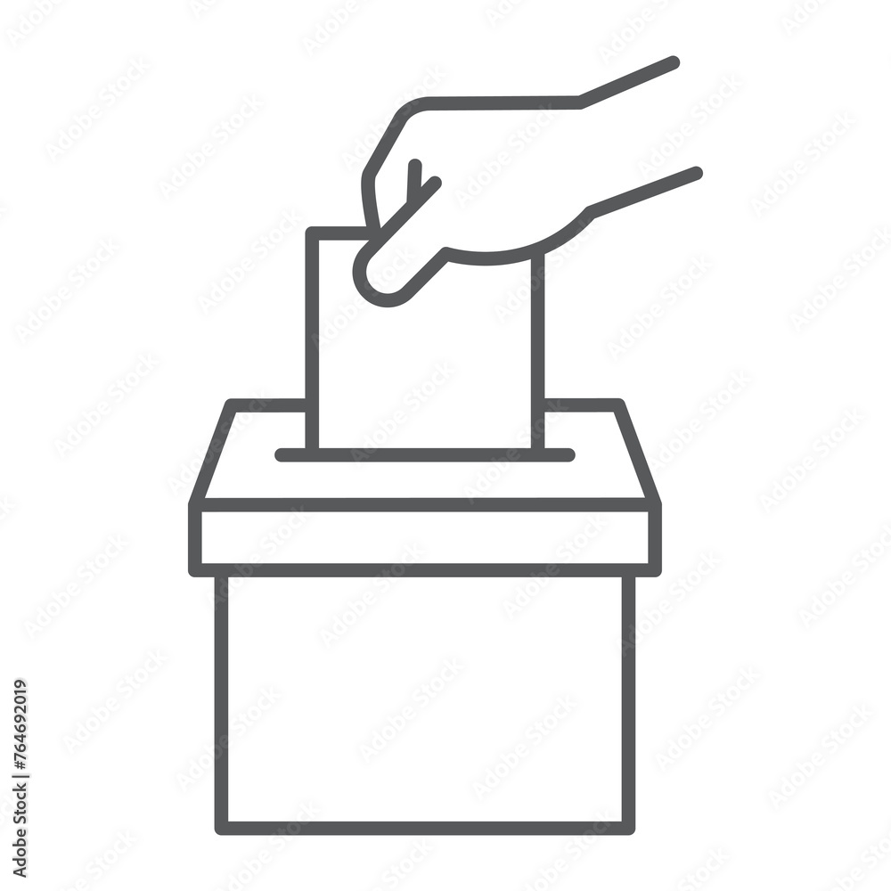 Ballot box line icon, outline style icon for web site or mobile app, election and politics, hand with paper and box vector icon, simple vector illustration, vector graphics. Ballot box line icon, outline style icon for web site or mobile app, election and politics, hand with paper and box vector icon, simple vector illustration, vector graphics.