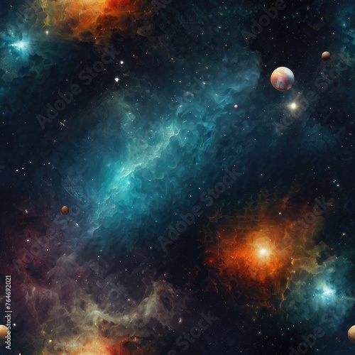 background with stars and planets