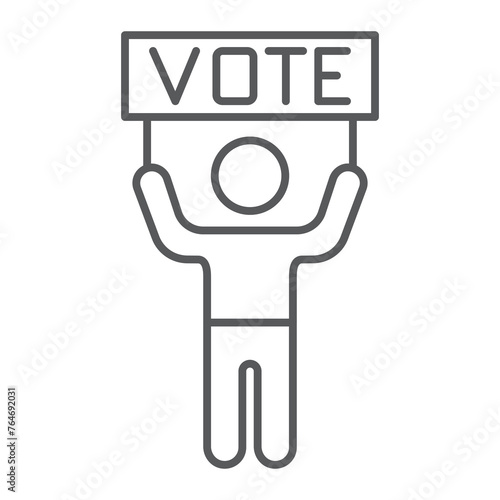 Election campaign line icon, outline style icon for web site or mobile app, election and politics,voting campaign vector icon, simple vector illustration, vector graphics.