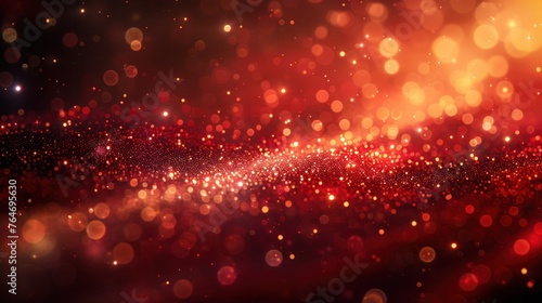 Red glitter vintage bokeh lights background