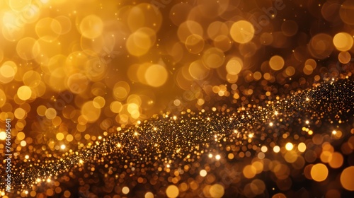 Gold glitter vintage bokeh lights background