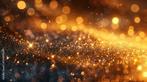 Gold glitter vintage bokeh lights background