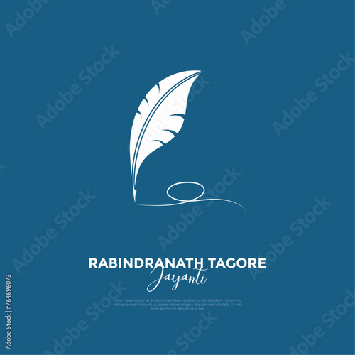 Minimal and creative Vector illustration of Happy Rabindranath Tagore Jayanti social media story feed set mockup template flyer poster, banner. vector illustration.