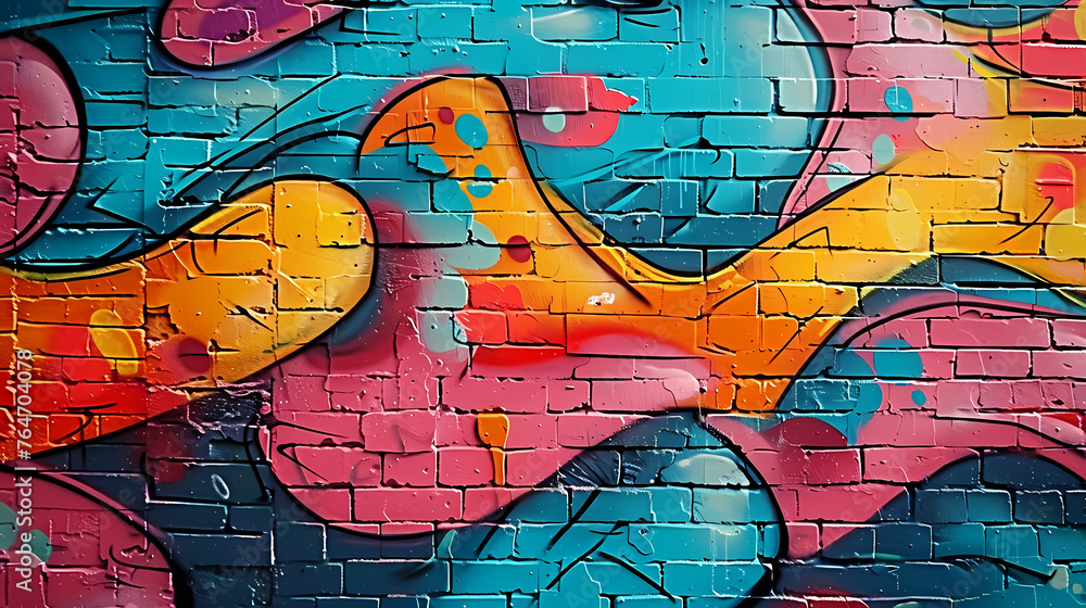 Obraz premium Graffiti brick wall