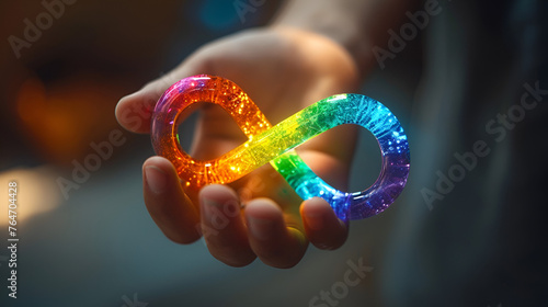 Autism infinity rainbow symbol sign, generative ai