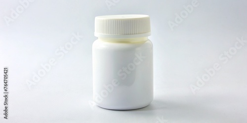 White Pill Bottle Isolated on Transparent or White Background