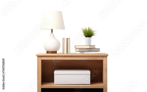 Wooden Nightstand Isolated on Transparent Background