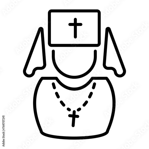 Get this linear icon of coptic pope 