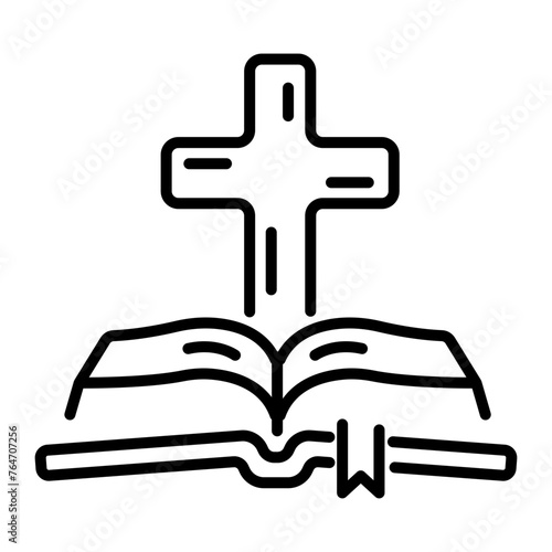 Easy to edit linear icon of bible book 