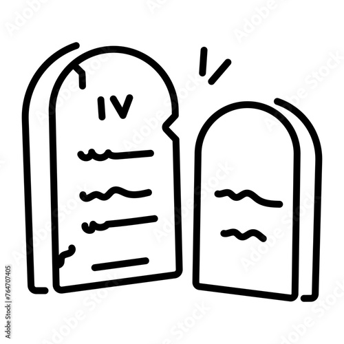 Premium line style icon of commandments 