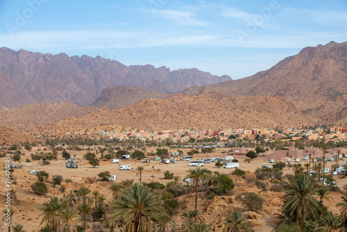 The desert town named Tafraoute in Morocco