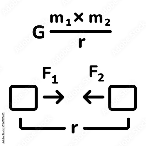 Premium line style icon of gravitational force 