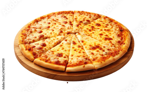 Hot and Savory Extra Cheese Pizza Isolated on Transparent Background