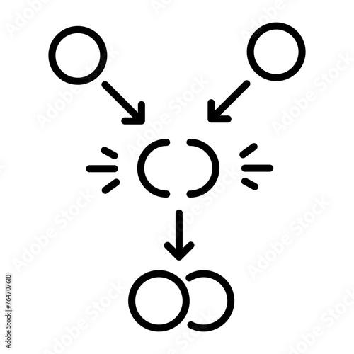 Ready to use linear icon of nuclear fusion