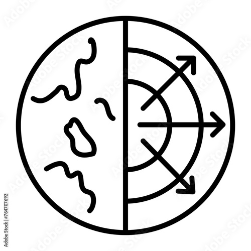 фотографія Trendy linear icon depicting geophysics