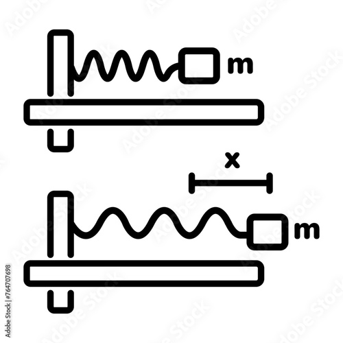 Easy to edit linear icon of harmonic motion 