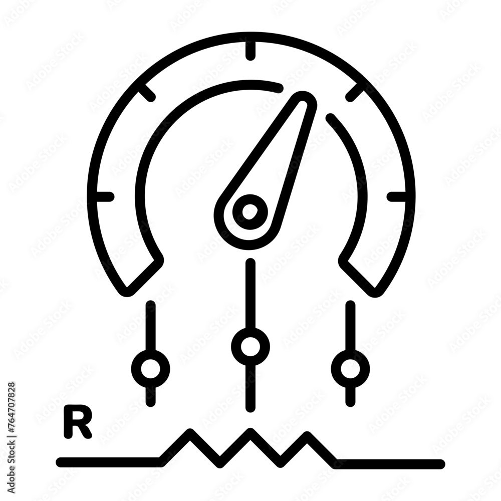 Grab line style icon of a potentiometer - obrazy, fototapety, plakaty 