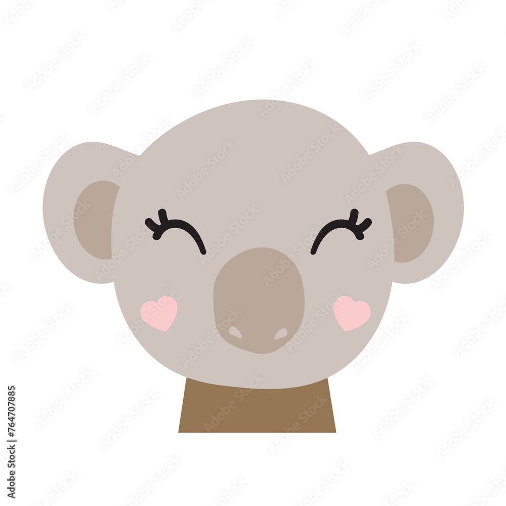 Obraz premium Cartoon cute baby animals for baby cards, baby shower invitation,print,poster. Vector illustration.Deer,cat, bunny,koala,llama,alpaca, raccoon,fox,unicorn, wolf,bear,lion,panda,tiger,dog,rabbit,hare