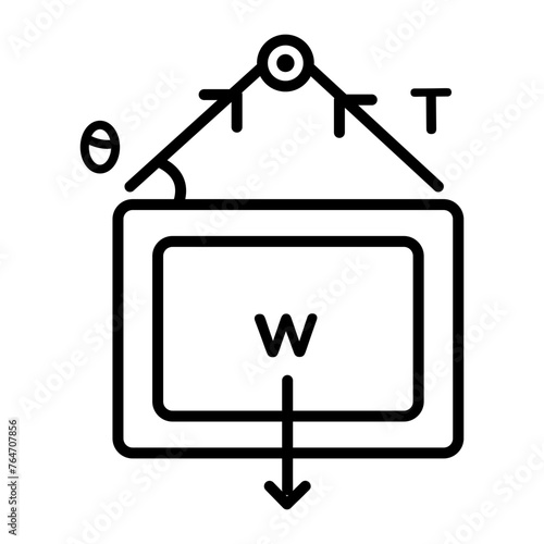 A well-designed linear icon of tension force 