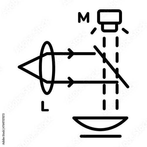 Handy linear icon of newtons ring 
