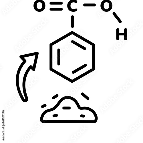 Here’s a linear icon of benzoic acid  photo