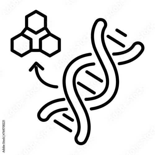 Customizable linear icon of dna structure 