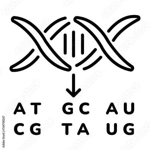 Checkout linear icon of genetic code 