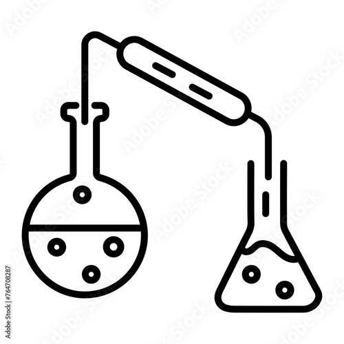 Get linear icon of distillation process 