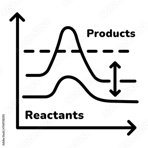 Download this linear icon of reaction pathway 