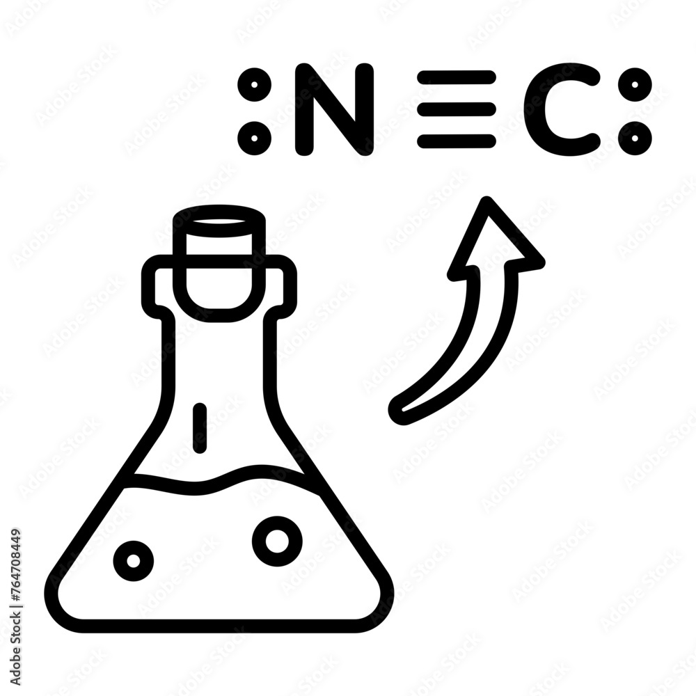 Handy line style icon of cyanide Handy line style icon of cyanide