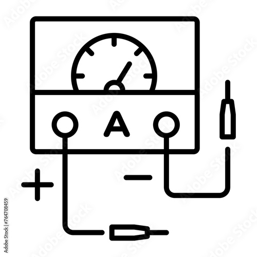 Get this linear icon of ammeter 