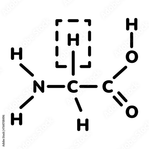 Get line style icon of glycine protein equation 